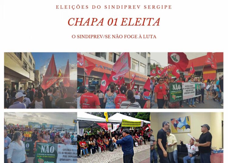 CHAPA 01 OBTÉM 97,8% DOS VOTOS VÁLIDOS NAS ELEIÇÕES DO SINDIPREV SERGIPE