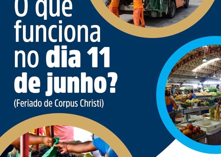 Informe da Empresa Municipal de Serviços Urbanos (EMSURB) sobre o feriado de Corpus Christi