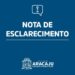 Nota: suspenso concurso público para auditor de tributos de Aracaju