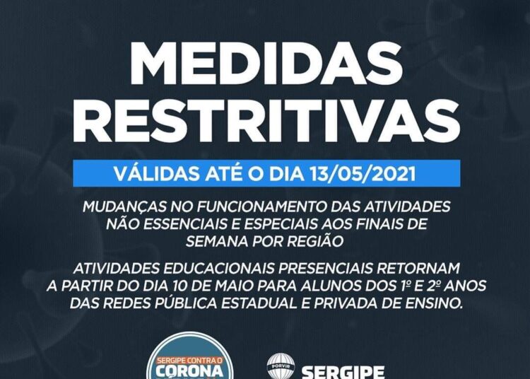 Novas medidas restritivas do governo de Sergipe – válidas até o dia 13/05/2021