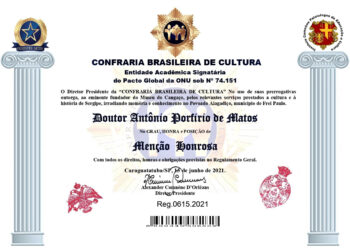 Menção honrosa para o renomado acadêmico e filósofo Dr. Antônio Porfírio de Matos Neto