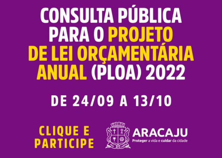 Aracajuanos podem contribuir com sugestões para o planejamento orçamentário 2022
