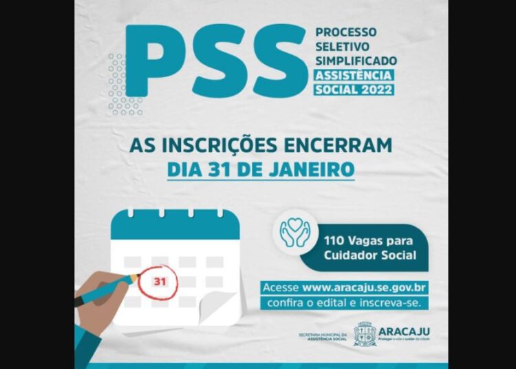 Cuidador Social: prazo para inscrições no processo seletivo encerra na segunda, 31
