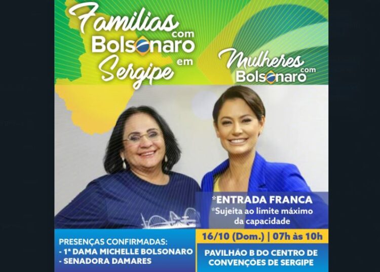 Laércio confirma presença de Michele Bolsonaro e Damares Alves no próximo domingo em Sergipe