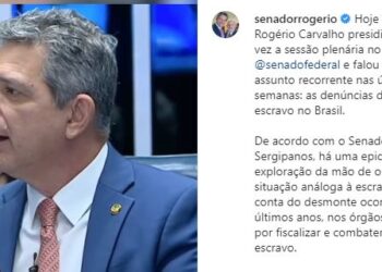 Senador Rogério Carvalho presidiu mais uma vez a sessão plenária no @senadofederal e falou sobre as denúncias de trabalho escravo no Brasil.