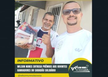 WILSON NUNES ENTREGA PRÊMIOS AOS OUVINTES GANHADORES DO SABADÃO SOLIDÁRIO