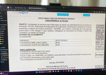 Governo do Estado publica resultado de análise para licitação de estudos da ponte Aracaju/Barra dos Coqueiros