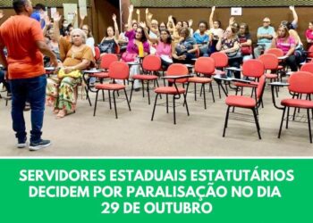 Servidores estaduais estatutários decidem por paralisação no dia 29 de outubro