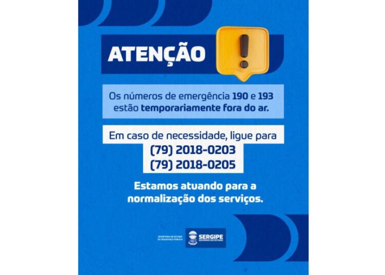 Comunicado – Contatos telefônicos alternativos de emergência