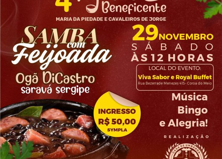 4ª Feijoada Beneficente: caridade, samba e união em nome da fé