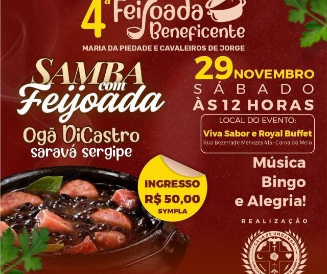 Samba, Feijoada e Solidariedade na 4ª Feijoada Beneficente Maria da Piedade e Cavaleiros de Jorge