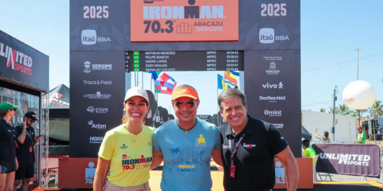 Governador Fábio Mitidieri prestigia segunda edição do Ironman 70.3, em Sergipe
