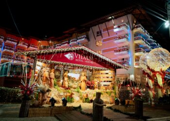 Espetáculo de luzes e arte marca a inauguração oficial do Natal no VIDAM Hotel