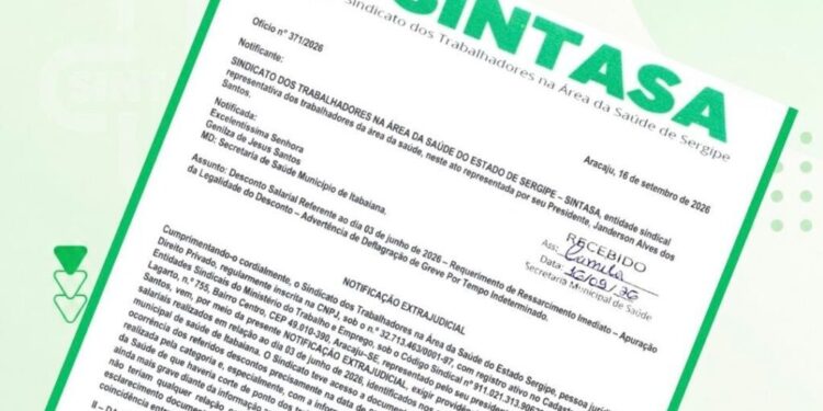 Sintasa aponta contradição sobre corte de ponto em Itabaiana e anuncia nova greve para 1º de outubro