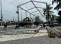 Montagem da estrutura: Pré-Caju 2026 já começou a tomar forma na Orla de Atalaia 